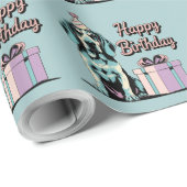 ブルーティック犬カラフル ラッピングペーパー (ロールコーナー)