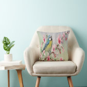 ブルーティットバードオンさくらんぼ花の木の水色 クッション (椅子)