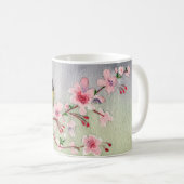 ブルーティットバードオンさくらんぼ花の木の水色 コーヒーマグカップ (正面右)