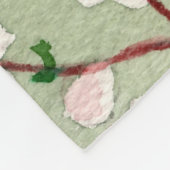 ブルーティットバードオンさくらんぼ花の木の水色 フリースブランケット (角)