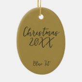 ブルーティットバードズ絵を描のカスタムクリスマス セラミックオーナメント (裏面)