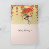 ブルーティットバード、パウロニアブランチ、レッド紅葉 カード (内部)