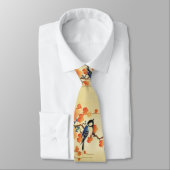 ブルーティットバード、パウロニアブランチ、レッド紅葉 ネクタイ (タイ)