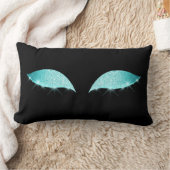 ブルーティファニーキャッツアイスリープグリッターメイクアップブラック ランバークッション (ブランケット)