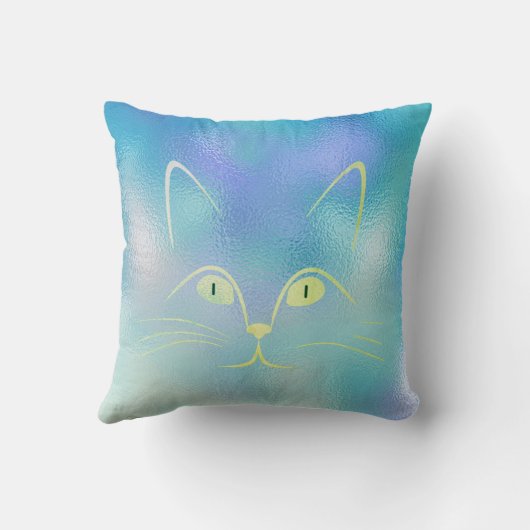 ブルーティファニーミントグリーンガラスキャット装飾用クッション クッション (裏面)