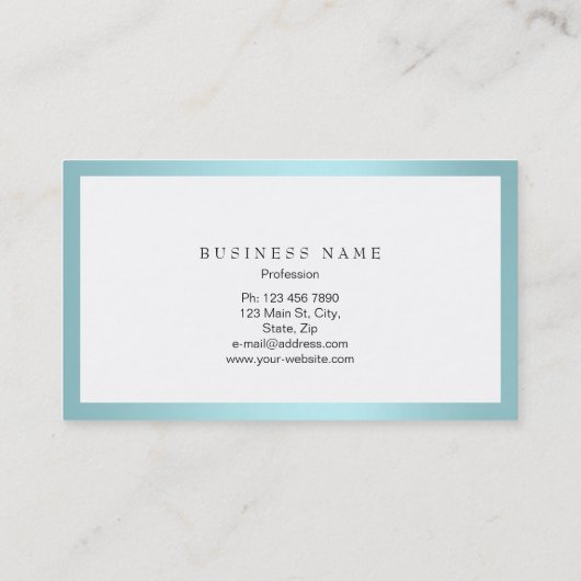 ブルーティファニー海ミニマルフレームホワイトメタリック 名刺 (裏面)