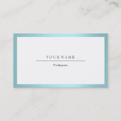 ブルーティファニー海ミニマルフレームホワイトメタリック 名刺 (正面)