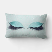 ブルーティファニー猫の目まぶしグリッターメイクアップブラック ランバークッション (裏面)