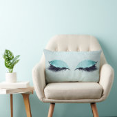 ブルーティファニー猫の目まぶしグリッターメイクアップブラック ランバークッション (椅子)