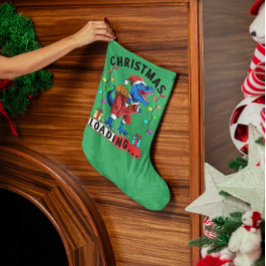 ブルーティレックスサンタがやってくるローディングTシャツ スモールクリスマスストッキング