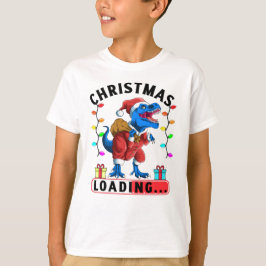 ブルーティレックス恐竜クリスマスローディング Tシャツ