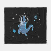 ブルーティロサウルスディノスイン宇宙 フリースブランケット (正面(横))