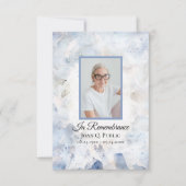 ブルーティンカーネーション葬儀記念悔やみや弔慰 サンキューカード (正面)