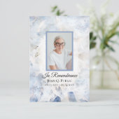 ブルーティンカーネーション葬儀記念悔やみや弔慰 サンキューカード (スタンド正面)