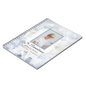 ブルーティントカーネーションお祝いのライフ葬儀 ノートブック (左側)