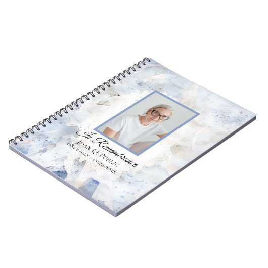 ブルーティントカーネーションお祝いのライフ葬儀 ノートブック (左側)