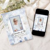 ブルーティントカーネーションお祝いのライフ葬儀 招待状