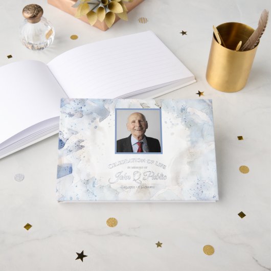 ブルーティントカーネーションお祝いメモリアル ゲストブック (正面見開き)