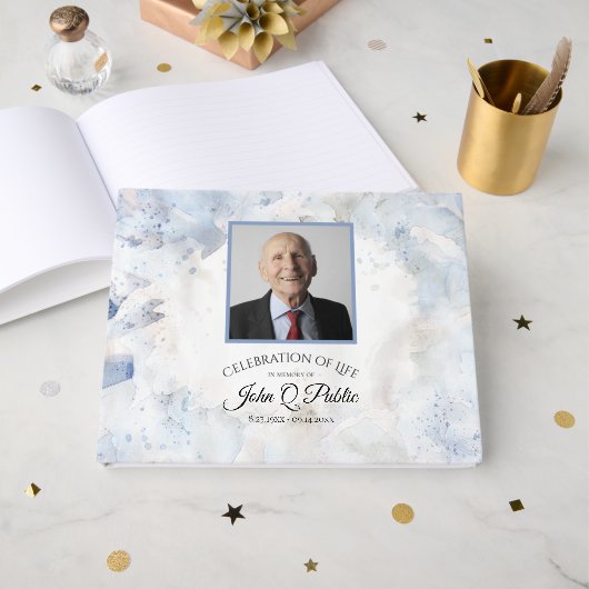 ブルーティントカーネーションお祝い・オブ・ライフ・メモリアル ゲストブック (正面見開き)