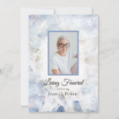 ブルーティントカーネーションフローラリビング葬儀パーティー 招待状 (正面)