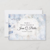 ブルーティントカーネーションフローラ共有メモリ葬儀 ノートカード (正面)