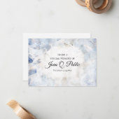 ブルーティントカーネーションフローラ共有メモリ葬儀 ノートカード (正面/裏面インサイチュ)