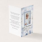 ブルーティントカーネーションフローラ葬儀記念祈りの言葉 名刺 (外部)