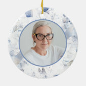 ブルーティントカーネーション水彩記念記念 セラミックオーナメント (裏面)