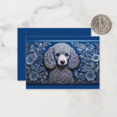 ブルーティンフォークアートプードルノートカード ノートカード (正面/裏面インサイチュ)