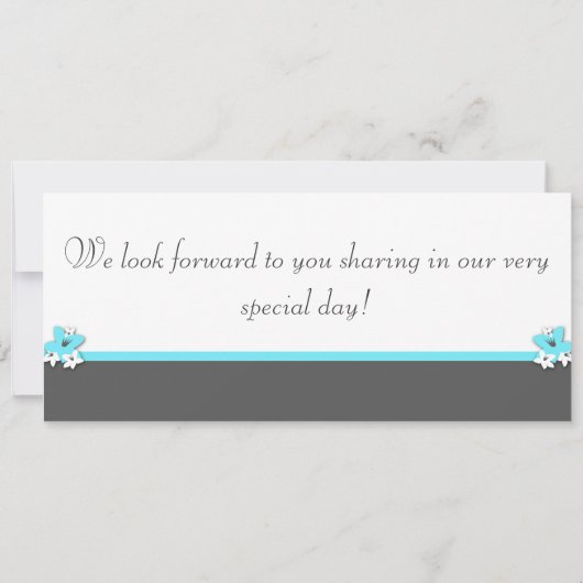 ブルーティーアリゾナボーディングパス結婚式招待状 招待状 (裏面)