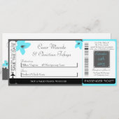 ブルーティーアリゾナボーディングパス結婚式招待状 招待状 (正面/裏面)