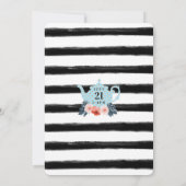 ブルーティーカップティーパーティーブライダルシャワー招待 招待状 (裏面)