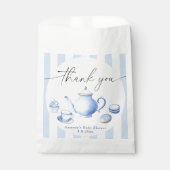 ブルーティーパーティーベビーシャワーありがとう フェイバーバッグ (正面)