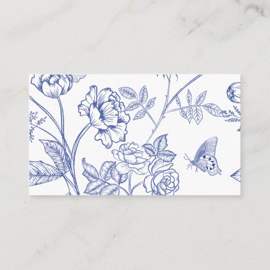 ブルーティーパーティーベビーシャワーおむつラッフルチケット エンクロージャーカード (裏面)