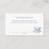 ブルーティーパーティーベビーシャワーおむつラッフルチケット エンクロージャーカード (正面)