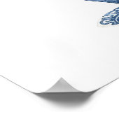 ブルーティーパーティーベビーシャワーウェルカムサイン ポスター (角)