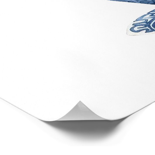 ブルーティーパーティーベビーシャワーウェルカムサイン ポスター (角)