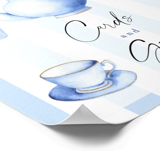 ブルーティーパーティーベビーシャワーカードとギフト ポスター (角)