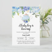 ブルーティーパーティーベビーシャワー招待状 招待状 (スタンド正面)
