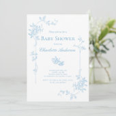 ブルーティーパーティーベビーシャワー招待状 招待状 (スタンド正面)