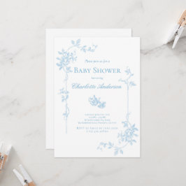 ブルーティーパーティーベビーシャワー招待状 招待状