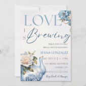 ブルーティーパーティーラブイズブルーイングブライダルシャワー 招待状 (正面)