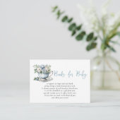 ブルーティーパーティー少年の赤ちゃんシャワー予約リクエスト エンクロージャーカード (スタンド正面)