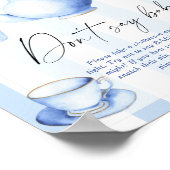 ブルーティーパーティー赤ちゃんシャワー言わないベビー ポスター (角)