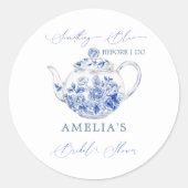 ブルーティーパーティー ブライダルシャワー トワル ラウンドシール (正面)