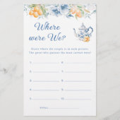 ブルーティーポットどこ我々のブライダルシャワーゲーム (正面)