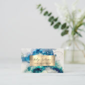 ブルーティール 水彩金箔名刺 名刺 (スタンド正面)