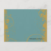 ブルーティール（緑がかった色）とゴールデンイエローヴィンテージバード ポストカード (裏面)