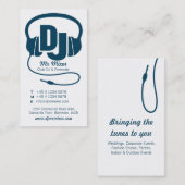 ブルーティール(緑がかった色)とホワイトDJプロモーターの名刺 名刺 (正面/裏面)