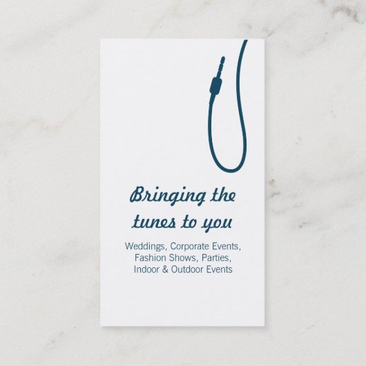 ブルーティール（緑がかった色）とホワイトDJプロモーターの名刺 名刺 (裏面)